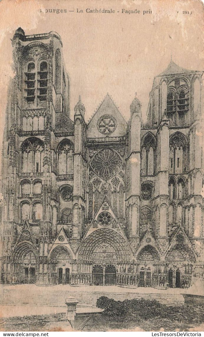 FRANCE - Bourges - Vue Générale De La Cathédrale - Façade Principale - Carte Postale Ancienne - Bourges
