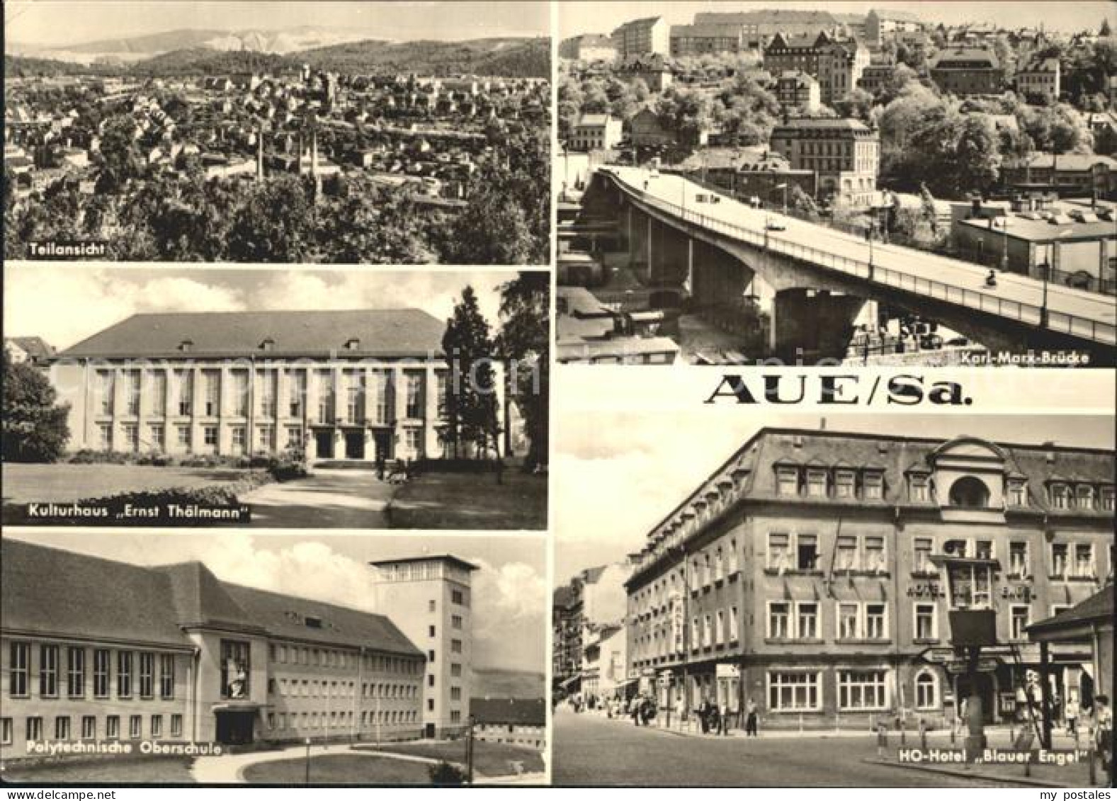 72357242 Aue Sachsen Karl-Marx-Bruecke HO-Hotel Blauer Engel Polytechnische Ober - Aue