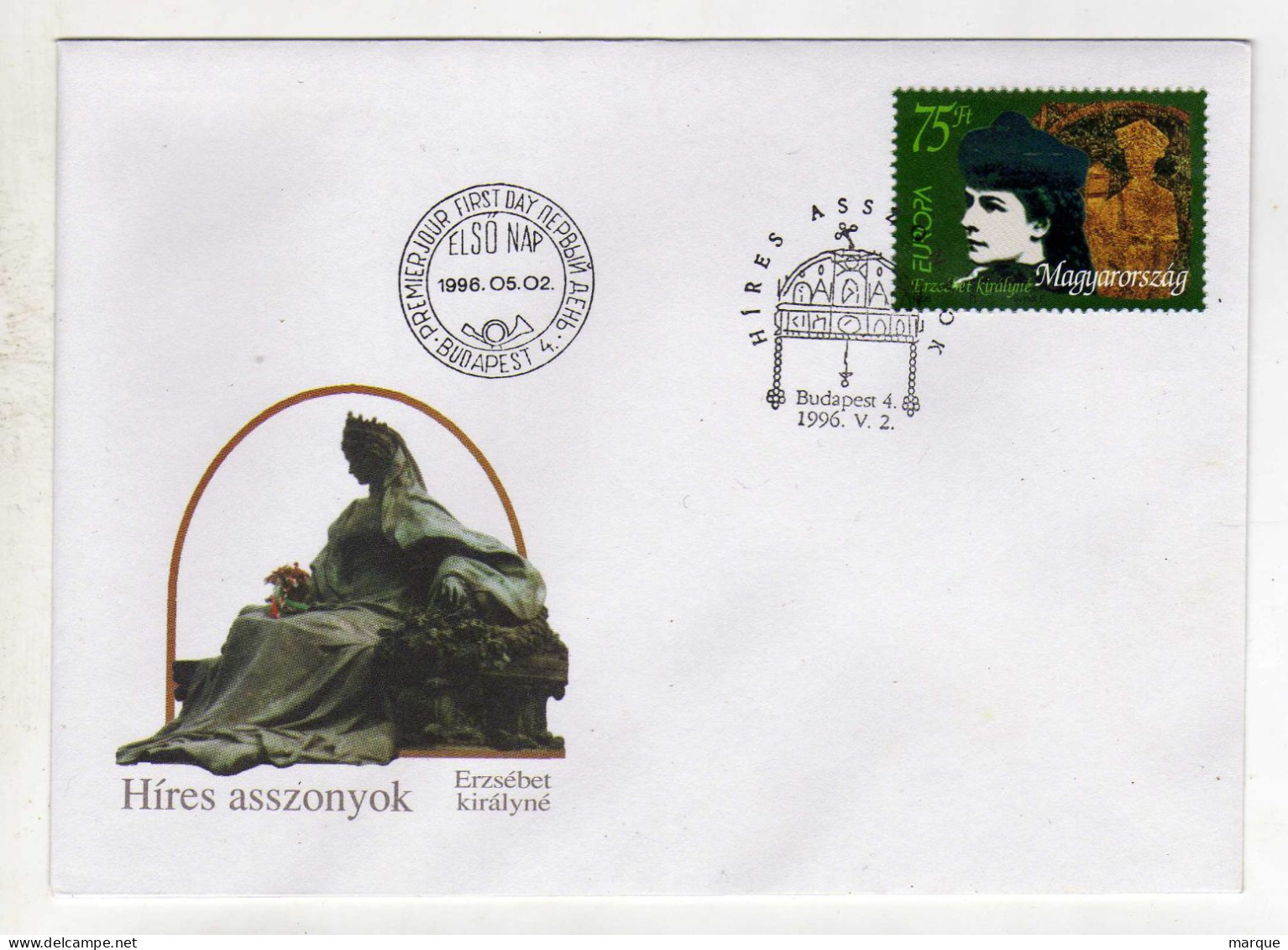 Enveloppe 1er Jour HONGRIE MAGYARORSZAG Oblitération BUDAPEST 4 05/05/1996 - FDC