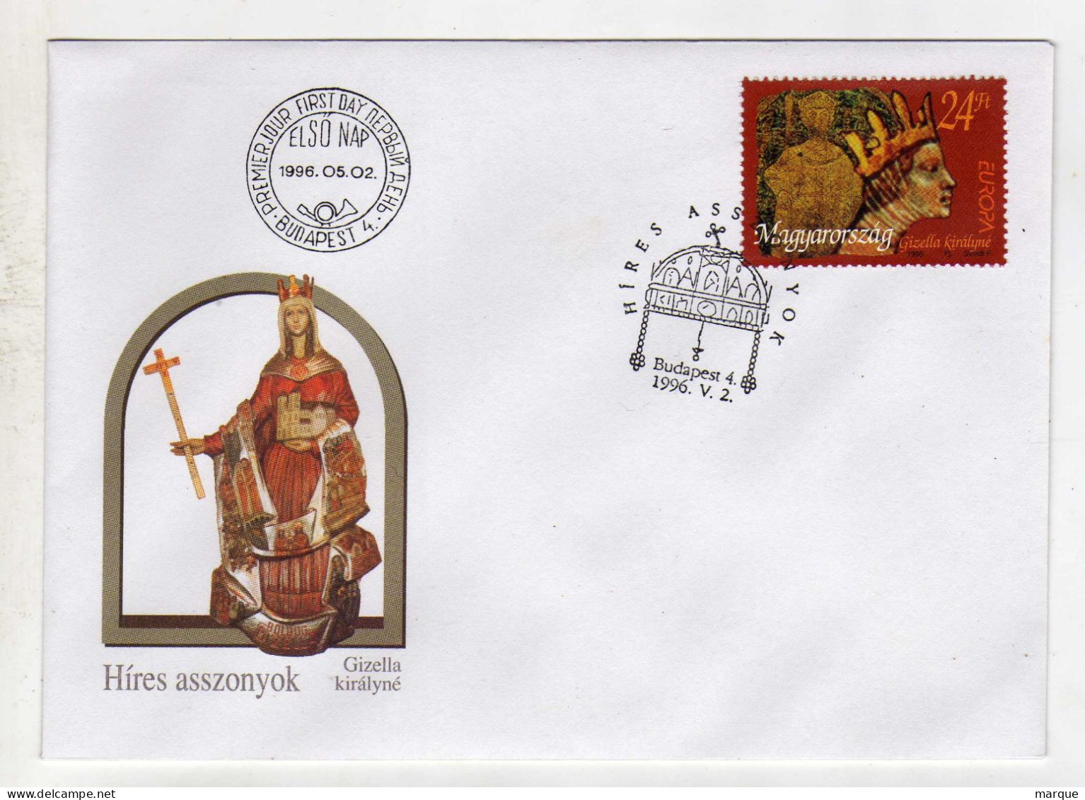 Enveloppe 1er Jour HONGRIE MAGYARORSZAG Oblitération BUDAPEST 4 05/05/1996 - FDC