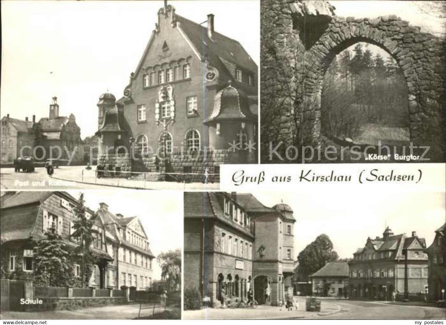 72355197 Kirschau Koerse Burgtor Post Rathaus Schule  Kirschau - Kirschau