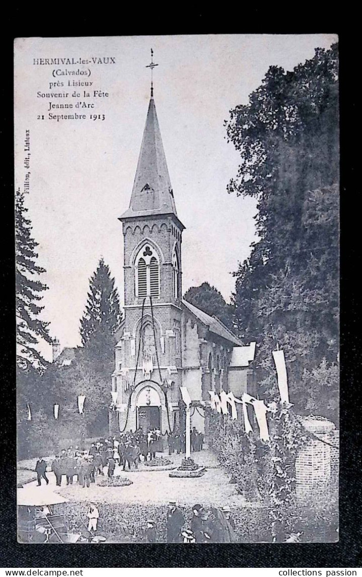 Cp, 14, Hermival Les Vaux Près Lisieux, Souvenir De La Fête Jeanne D'Arc, 21 Septembre 1913, écrite 1913 - Sonstige & Ohne Zuordnung