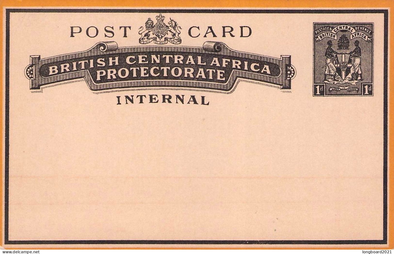 BRITISH CENTRAL AFRICA PROTECTORATE - POSTCARD 1d Unc  / 5168 - Other & Unclassified