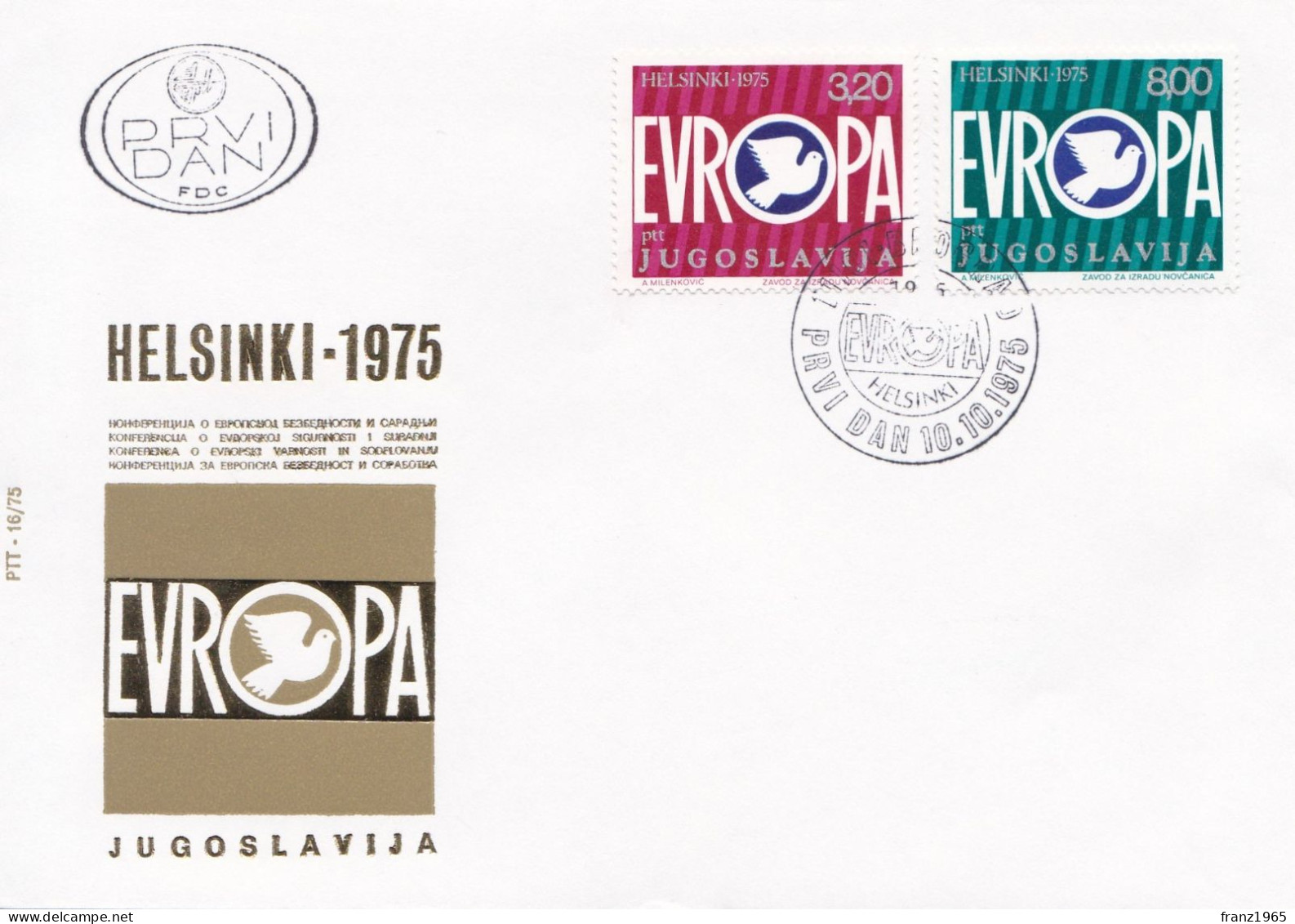 European Safety Conference - 1975 - FDC