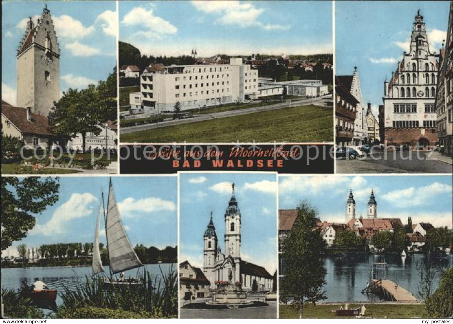 72352887 Bad Waldsee Kirche Moorheilbad Strassenpartie Segeln Bootssteg Bad Wald - Bad Waldsee