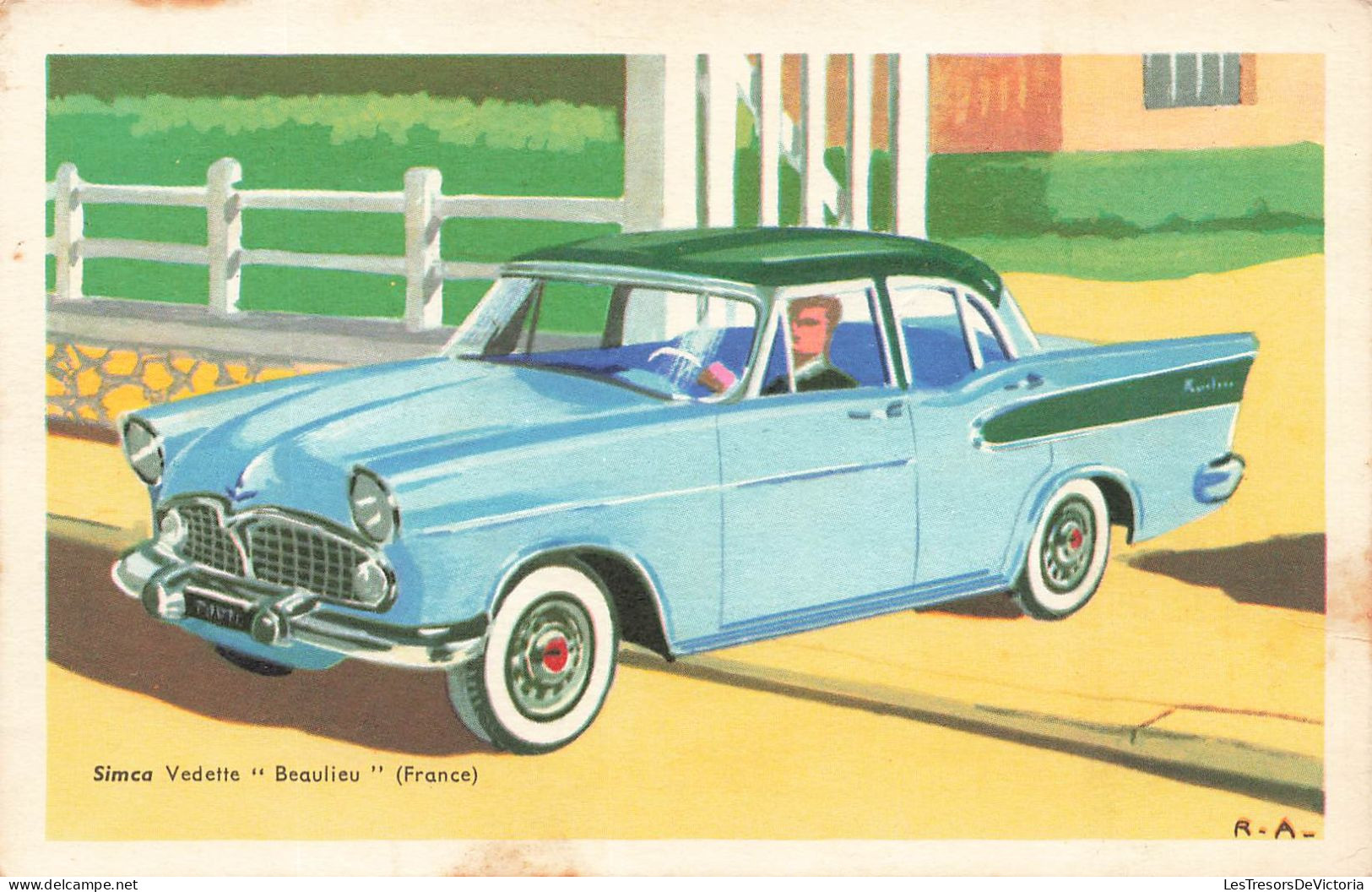 FANTAISIES - Simca Vedette "Beaulieu" (France) - Carte Postale Ancienne - Other & Unclassified