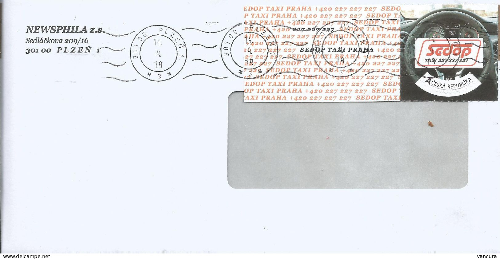 Envelope Czech Republic SEDOP My-own-stamp Used In 2018 - Enveloppes