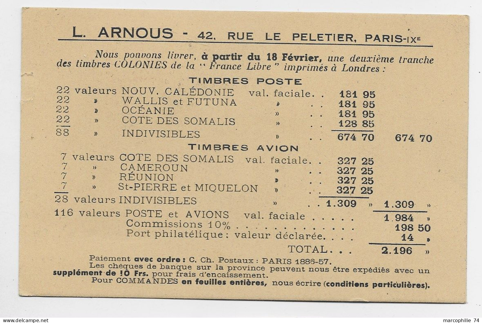 CHAINE 40C +60C MAZELIN CARTE MEC PARIS 1946 AU TARIF IMPRIME - 1941-66 Armoiries Et Blasons