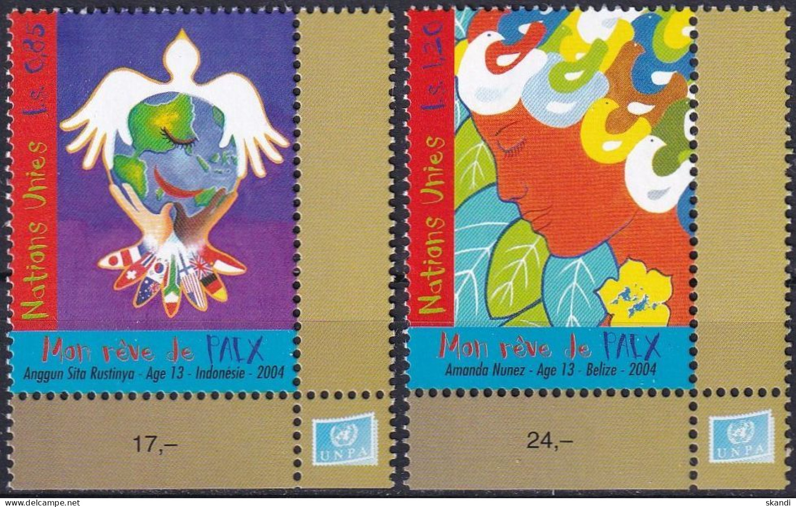 UNO GENF 2004 Mi-Nr. 503/04 Eckrand ** MNH - Ungebraucht