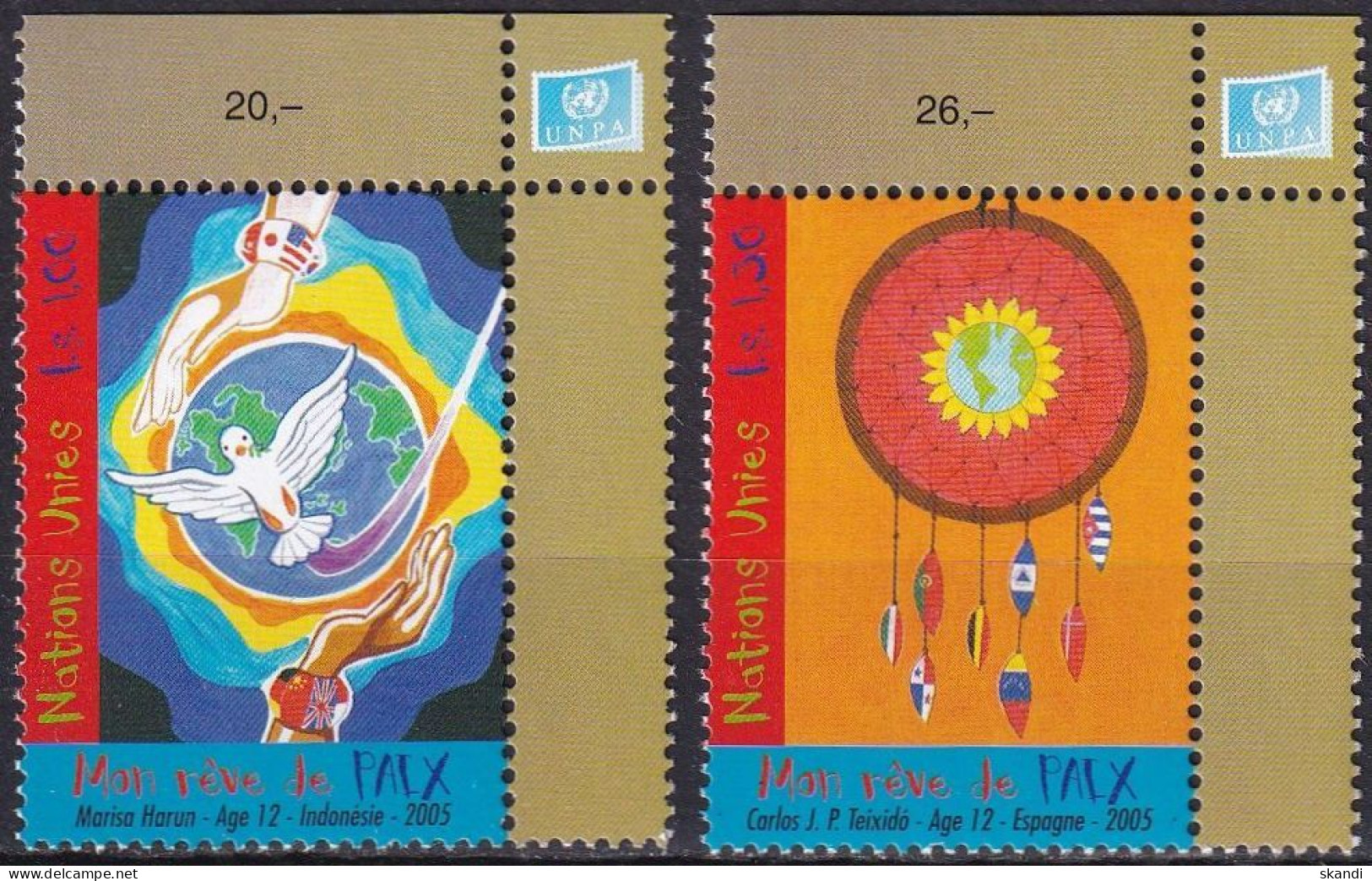 UNO GENF 2005 Mi-Nr. 526/27 Eckrand ** MNH - Unused Stamps