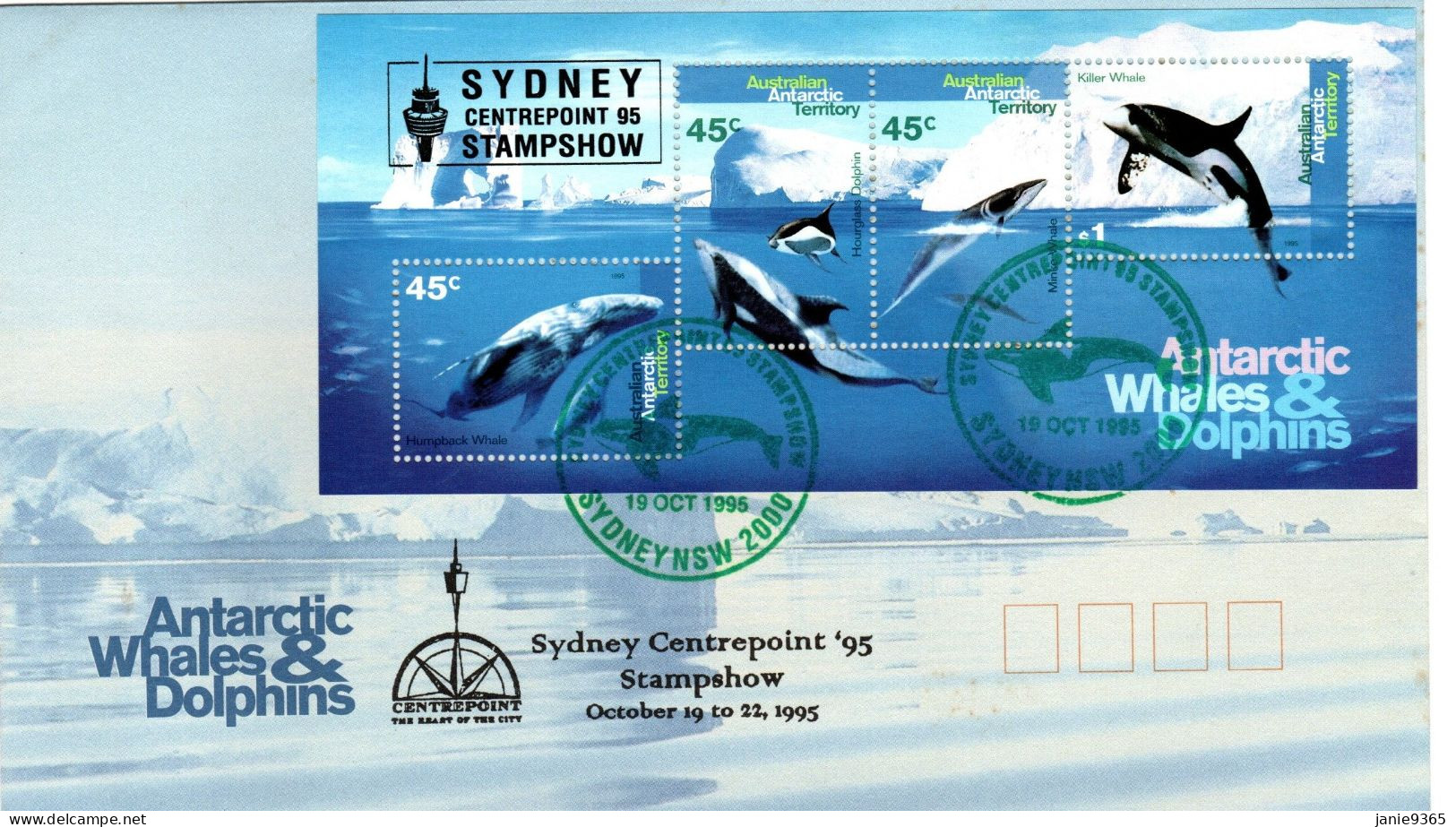 Australian Antarctic Territory 1995 Sydney Centrepoint 95 Stamp Show Green Postmark, Souvenir Cover - Covers & Documents