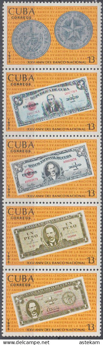 CUBA 1975, NATIONAL BANK, COINS And BANKNOTES, COMPLETE MNH SERIES With GOOD QUALITY, *** - Unused Stamps