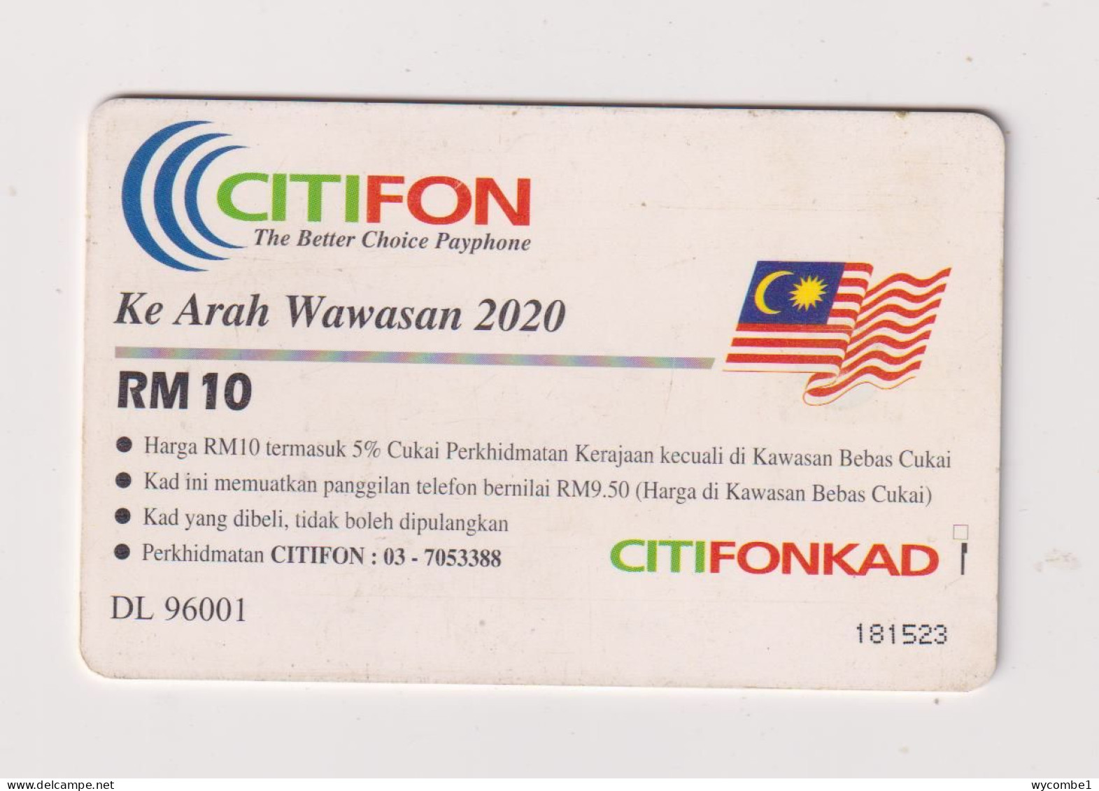 MALAYSIA - Citifonkad Chip Phonecard - Malasia