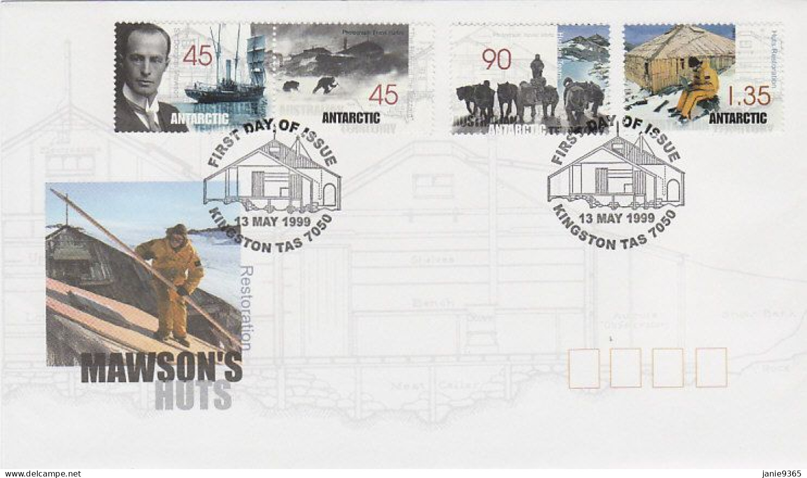 Australian Antarctic Territory 1999 Mawson's Huts   FDC - FDC