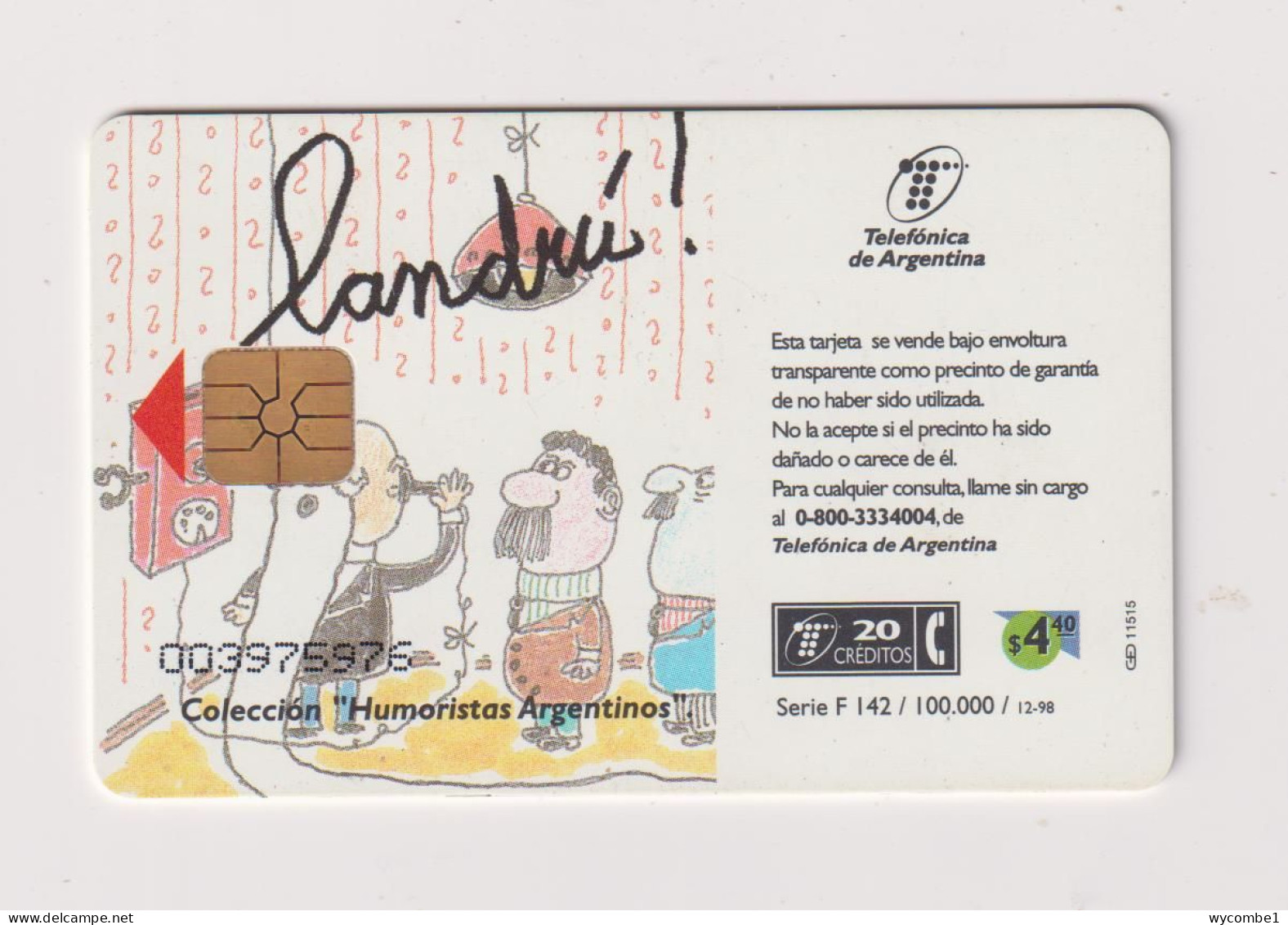 ARGENTINA - Cartoon Chip Phonecard - Argentina