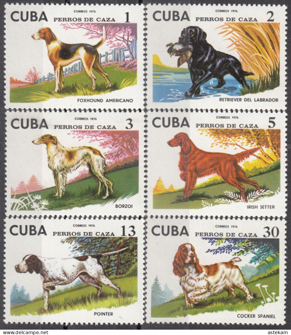 CUBA 1976, FAUNA, HUNTING DOGS, COMPLETE MNH SERIES With GOOD QUALITY, *** - Neufs