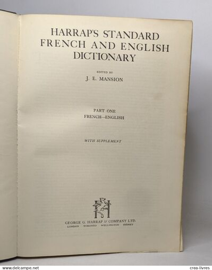 Harrap's Standard Franch And English Dictionary - Dictionnaires