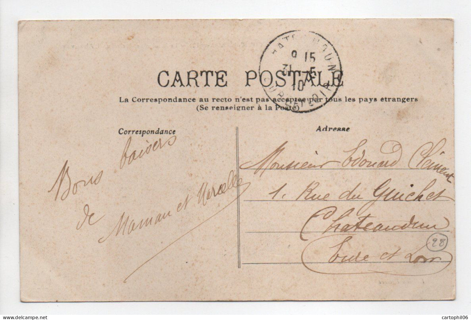 - CPA COURVILLE (28) - Le Moulin De Charreau 1910 - L'Abreuvoir - Edition Rivière - - Courville