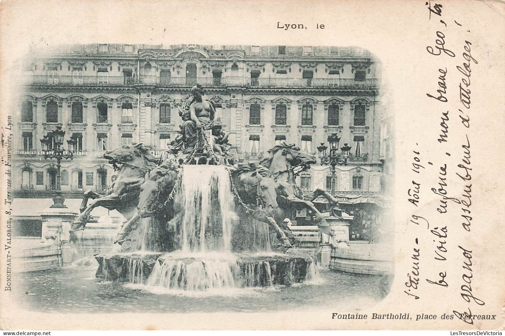 FRANCE - Lyon - Vue Générale De La Fontaine Bartholdi - Place Des Terreaux - Carte Postale Ancienne - Andere & Zonder Classificatie