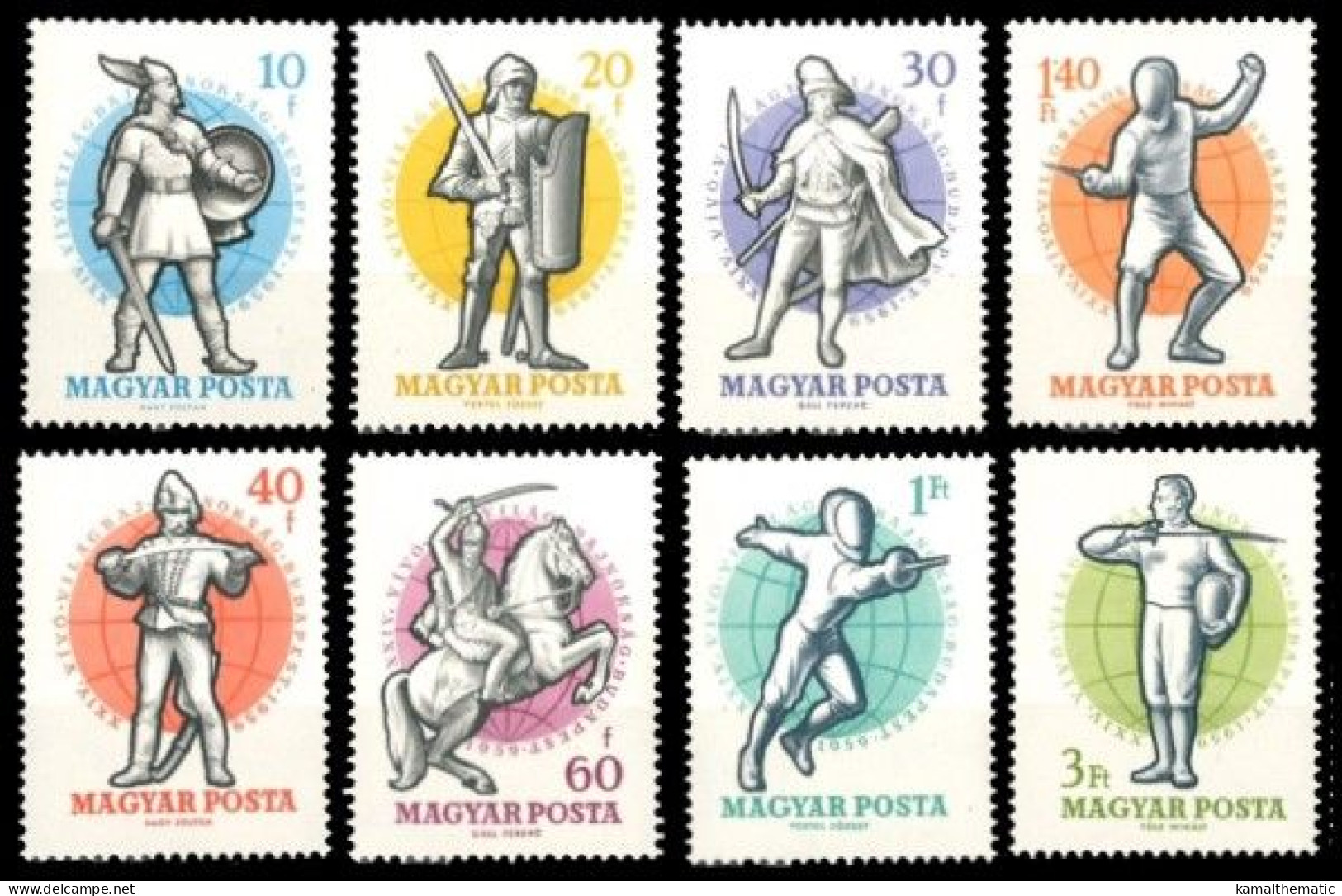 Hungary 1959 MNH 8v, World Fencing Championships Sports - Scherma