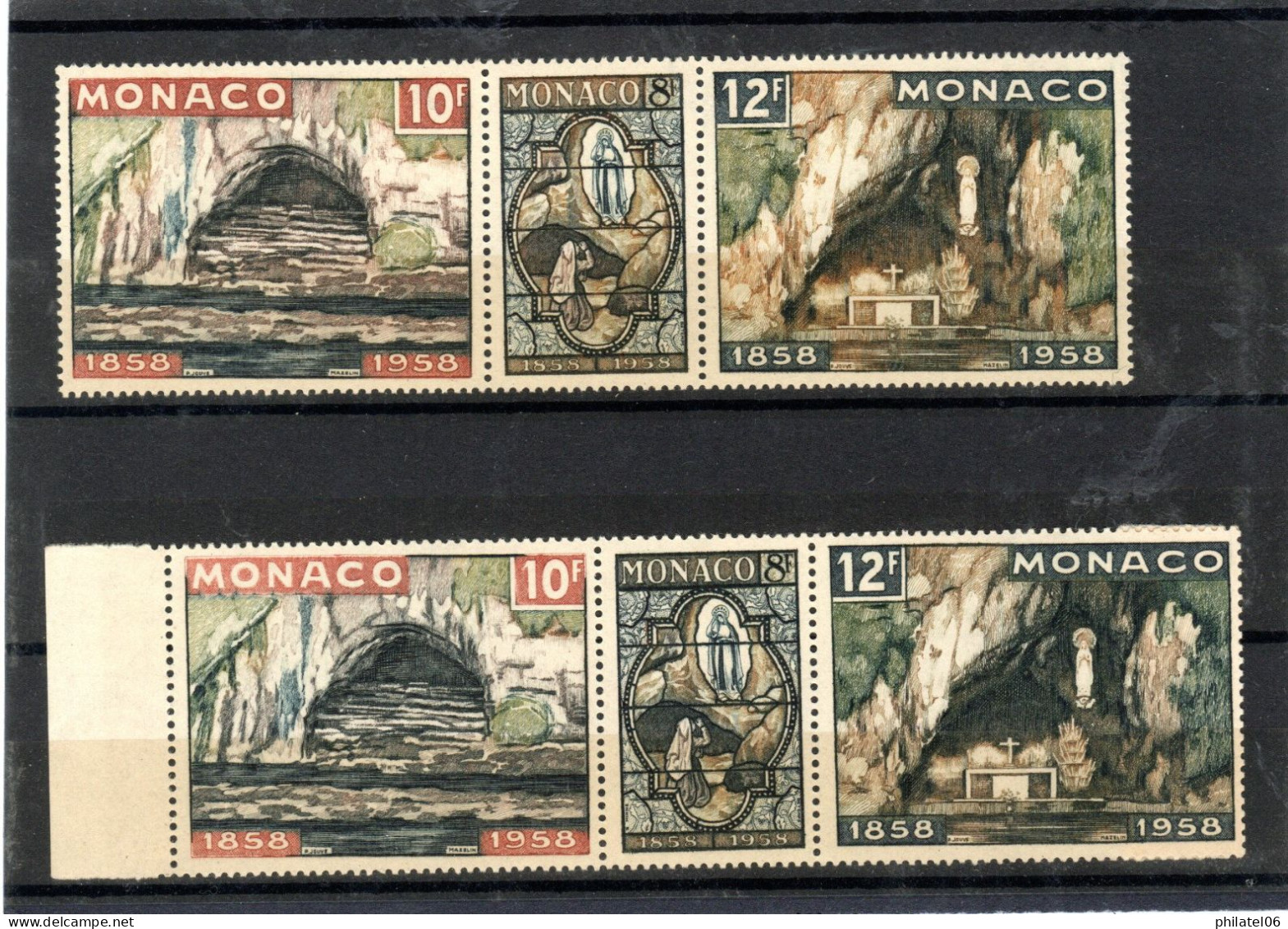 MONACO, Nos 496/8 AVEC VARIETE GROTTE MORDOREE (VENDU AVEC NORMAL). COTE 60 EUROS - Plaatfouten En Curiosa