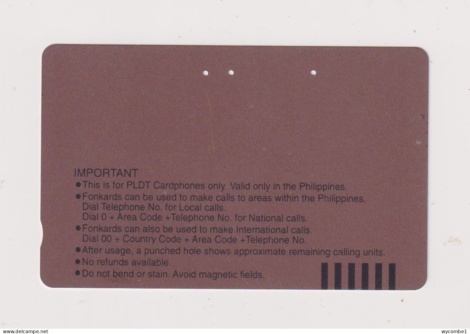 PHILIPPINES - Zamboanga  Magnetic Phonecard - Filipinas