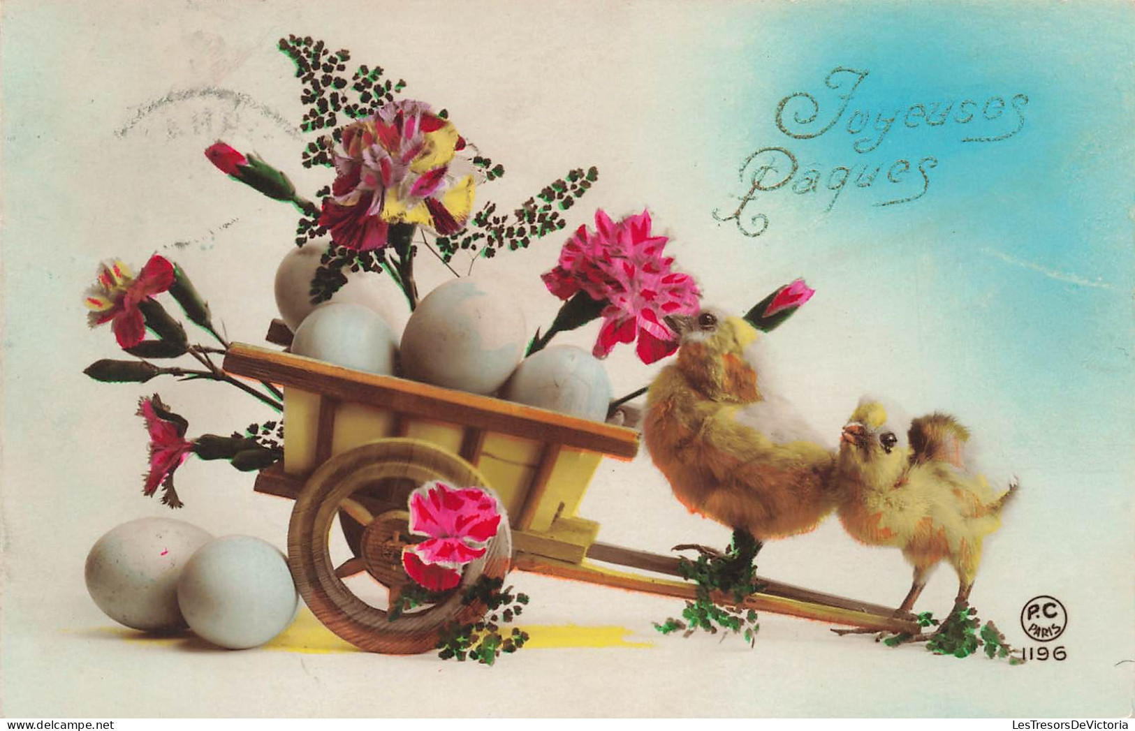 FÊTES ET VOEUX - Joyeuses Pâques - Poussins Et Oeufs - Carte Postale Ancienne - Easter