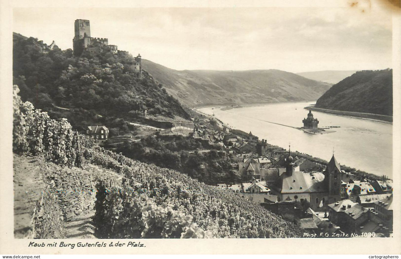 Germany Kaub Mit Burg Gutenfels & Der Pfalz - Kaub