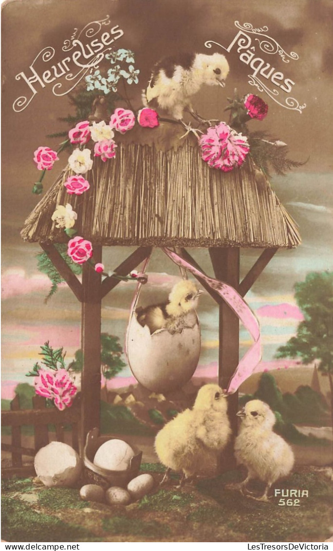 FÊTES ET VOEUX - Joyeuses Pâques - Des Poussins Et Des Oeufs - Carte Postale Ancienne - Easter