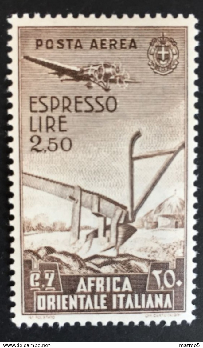 1938 - Africa Orientale Italiana - Espresso Lire 2,50 - Posta Aerea - Nuovo - A1 - Italiaans Oost-Afrika