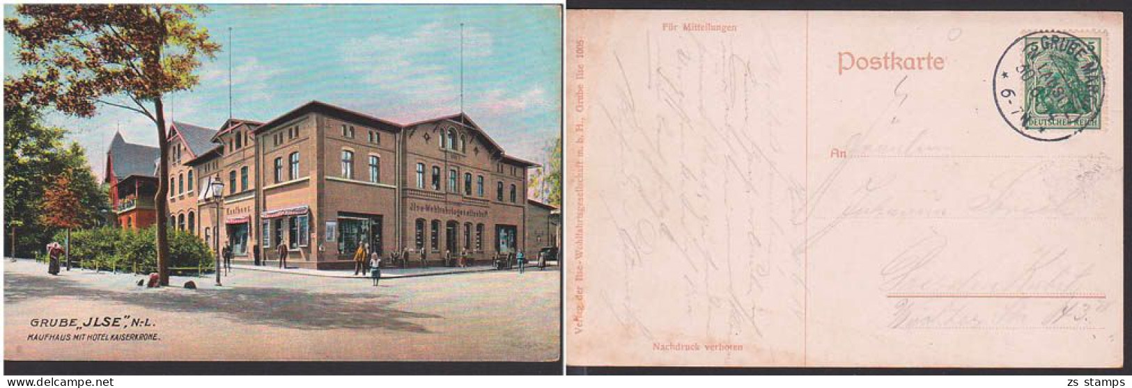 Grube "ILSE" Niederlausitz Kaufhaus Mit Hotel Kaiserkrone , OSt. Grube Marga 30.6.1914 - Senftenberg