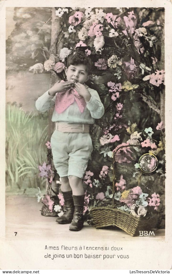 ENFANT - Petit Garçon - A Mes Fleurs à L'encens Si Doux - Jardin - Panier - Carte Postale Ancienne - Other & Unclassified