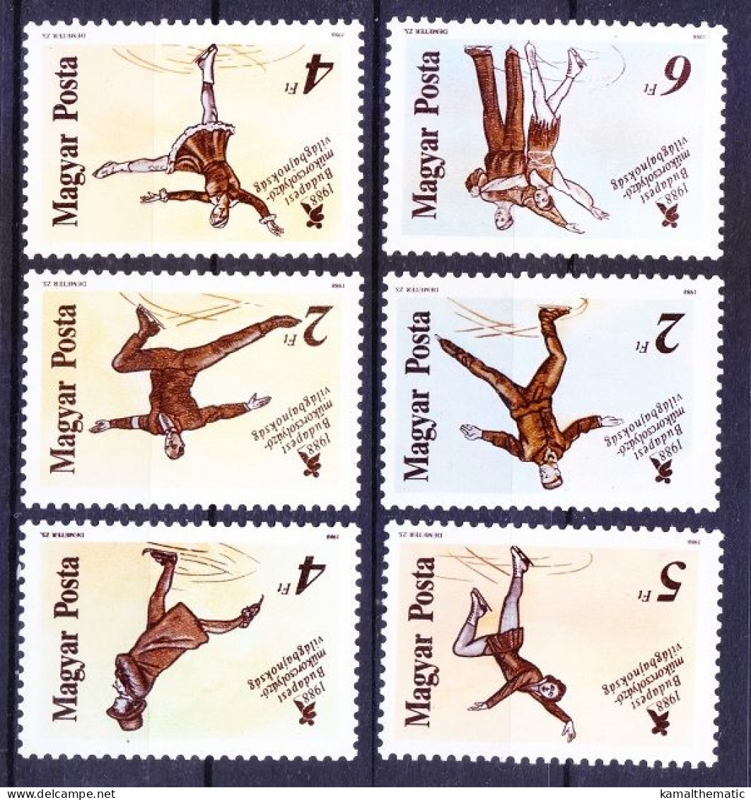 Hungary 1988 MNH 6v, Figure Skating Championship - Eiskunstlauf