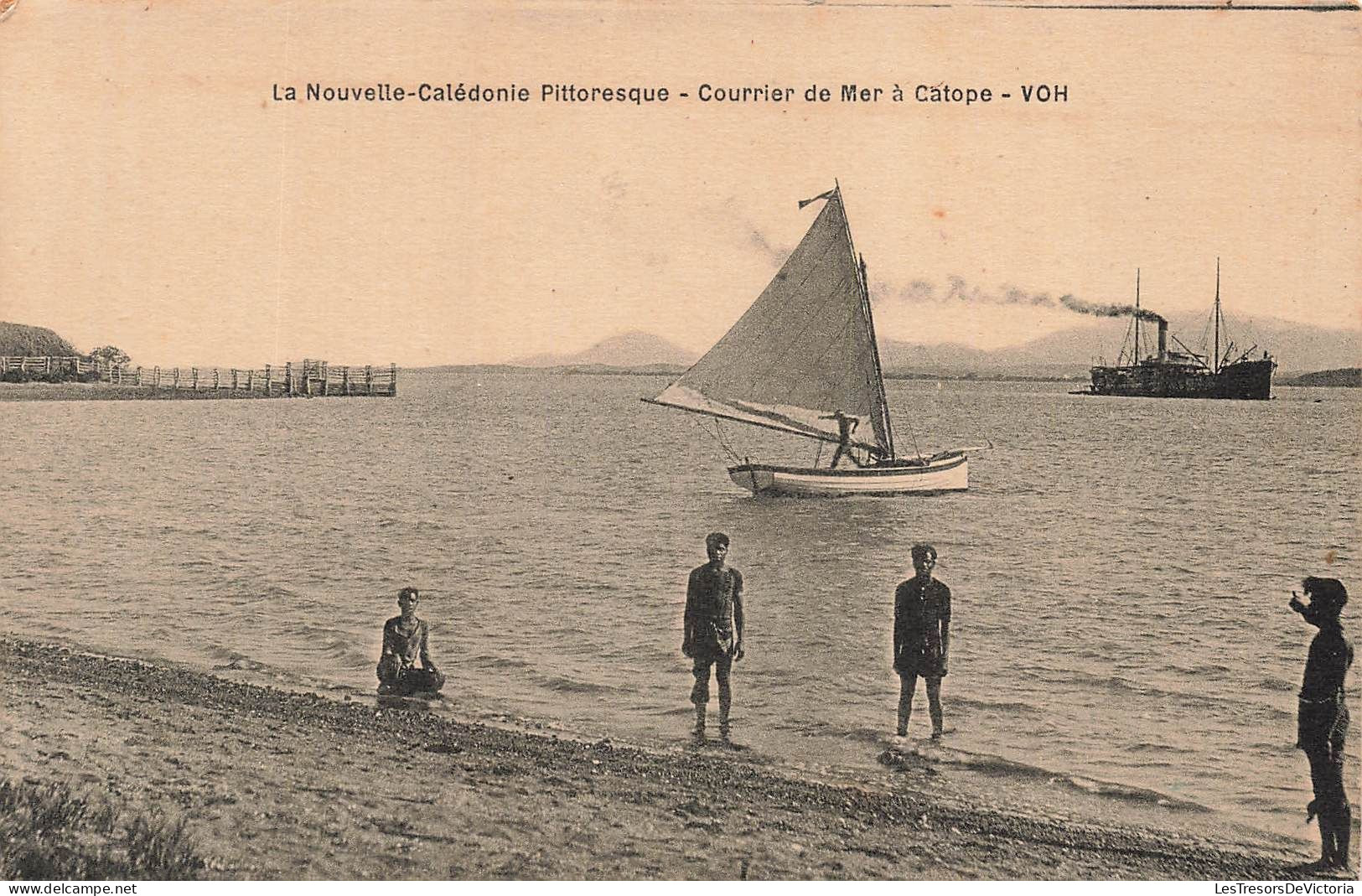 Nouvelle Calédonie Pittoresque - Courrier De Mer à Catope - Voh - Animé - Bateau - Vve Béchade - Carte Postale Ancienne - Nieuw-Caledonië