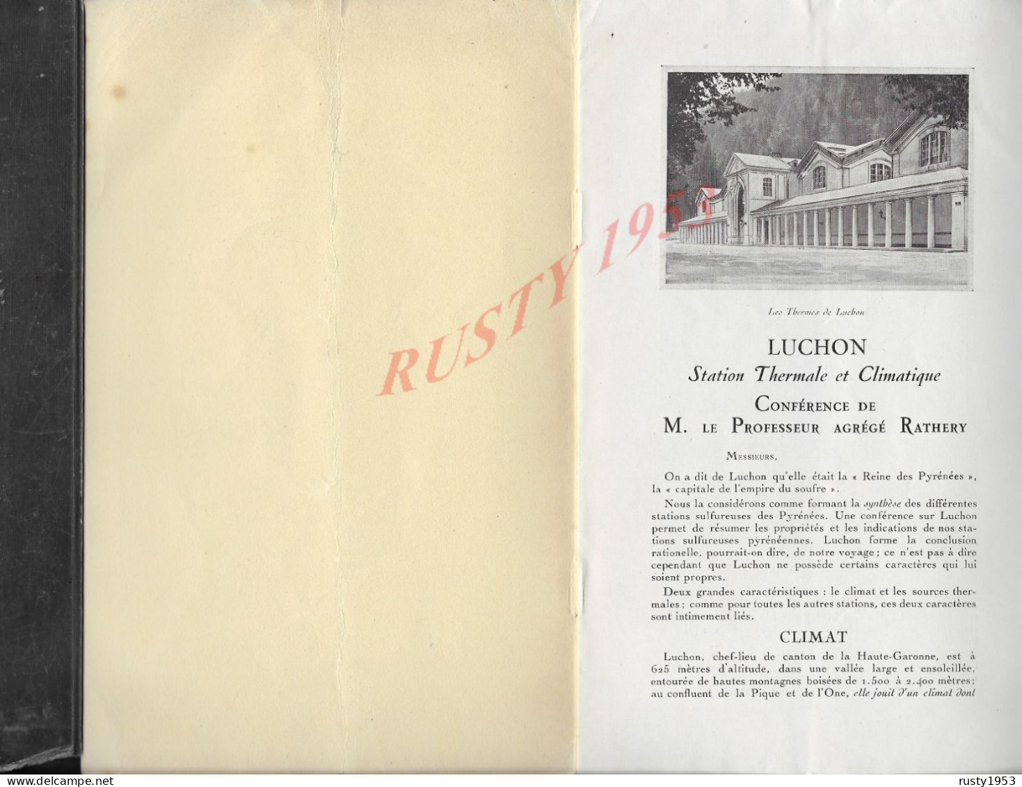 ENCYCLOPÉDIE DU DOCTEUR RATHERY PARIS CONFÉRENCE AU XVII V E M LUCHON STATION THERMALE ILLUSTRÉE DE 8 PAGES - Encyclopedieën