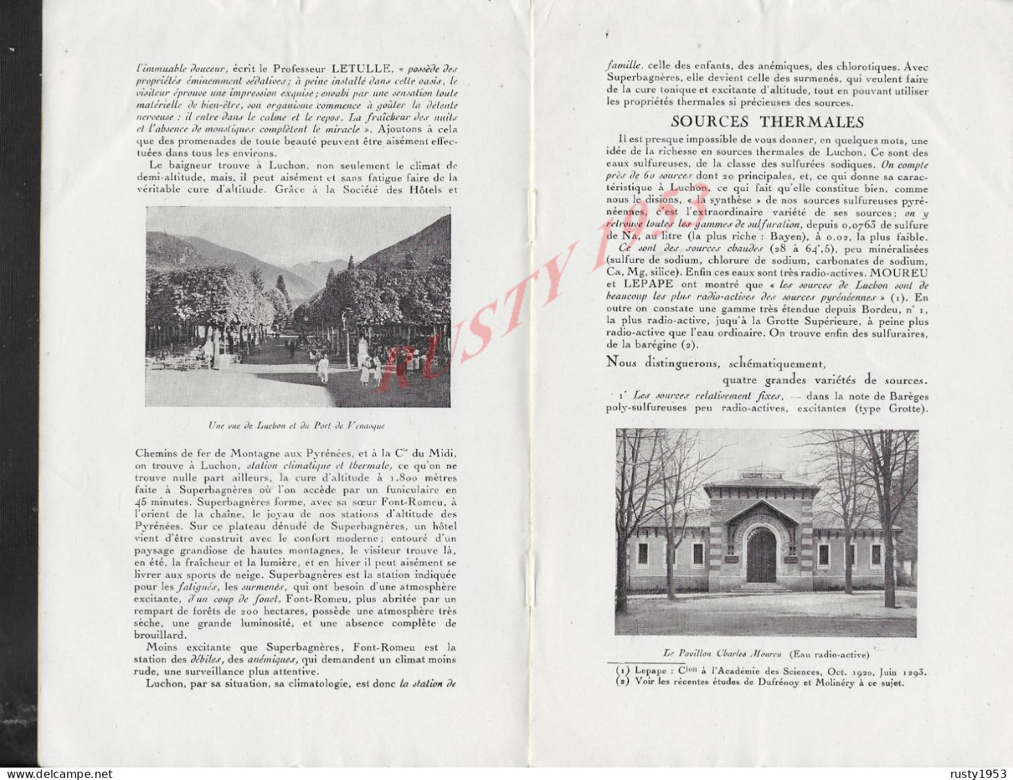 ENCYCLOPÉDIE DU DOCTEUR RATHERY PARIS CONFÉRENCE AU XVII V E M LUCHON STATION THERMALE ILLUSTRÉE DE 8 PAGES - Enciclopedie