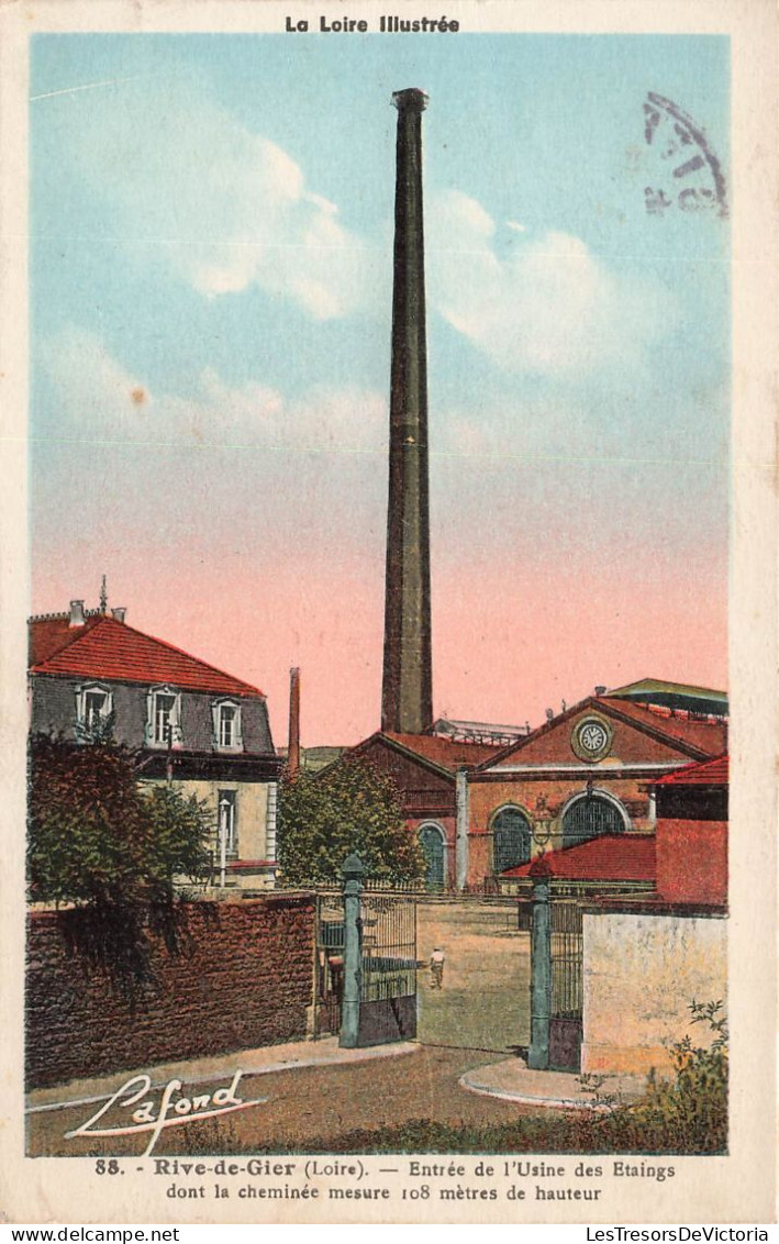 FRANCE - Rive De Gier (Loire) - Entrée De L'usine Des Etaings Dont La Chemise Mesure 108 M - Carte Postale Ancienne - Rive De Gier