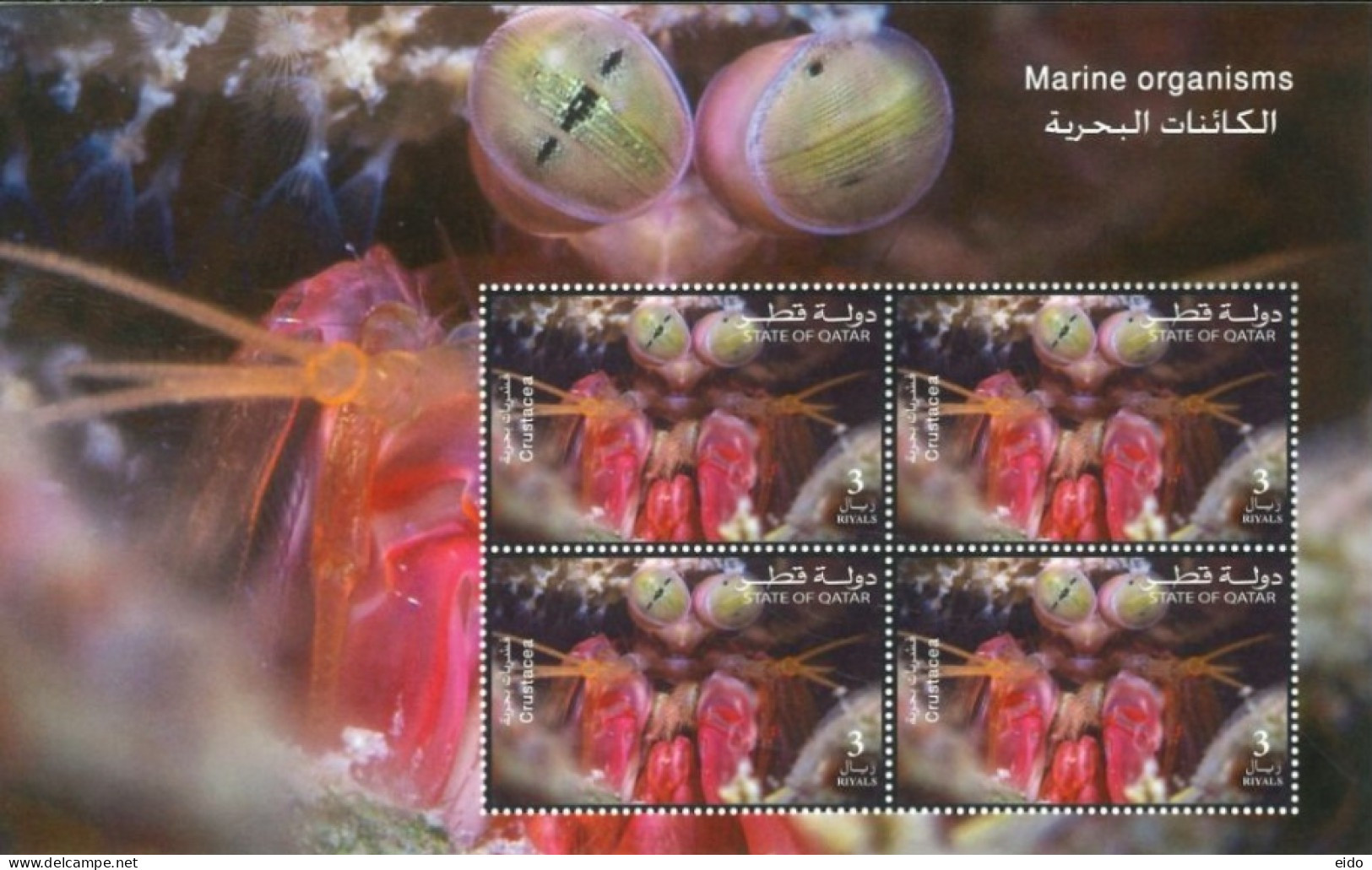 QATAR - 2022 - MINIATURE STAMPS SHEET OF MARINE ORGANISMS, UMM(**). - Qatar