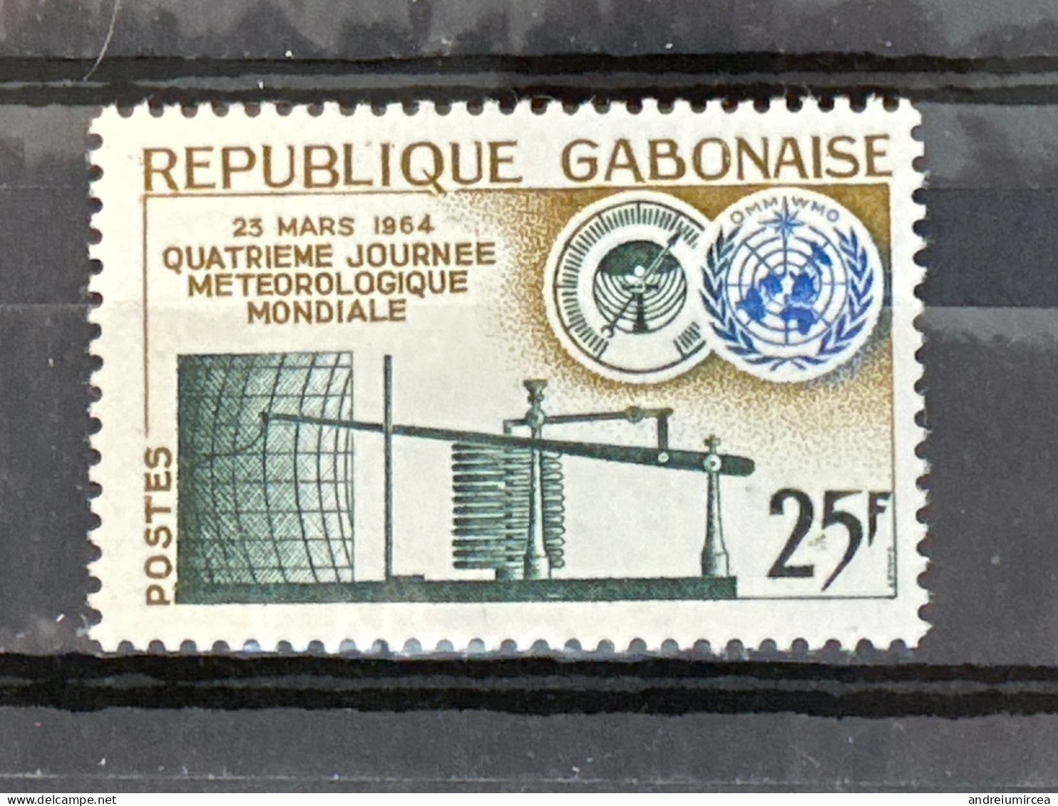 République Gabonaise 1964 Barograph Météorologie - Quadri