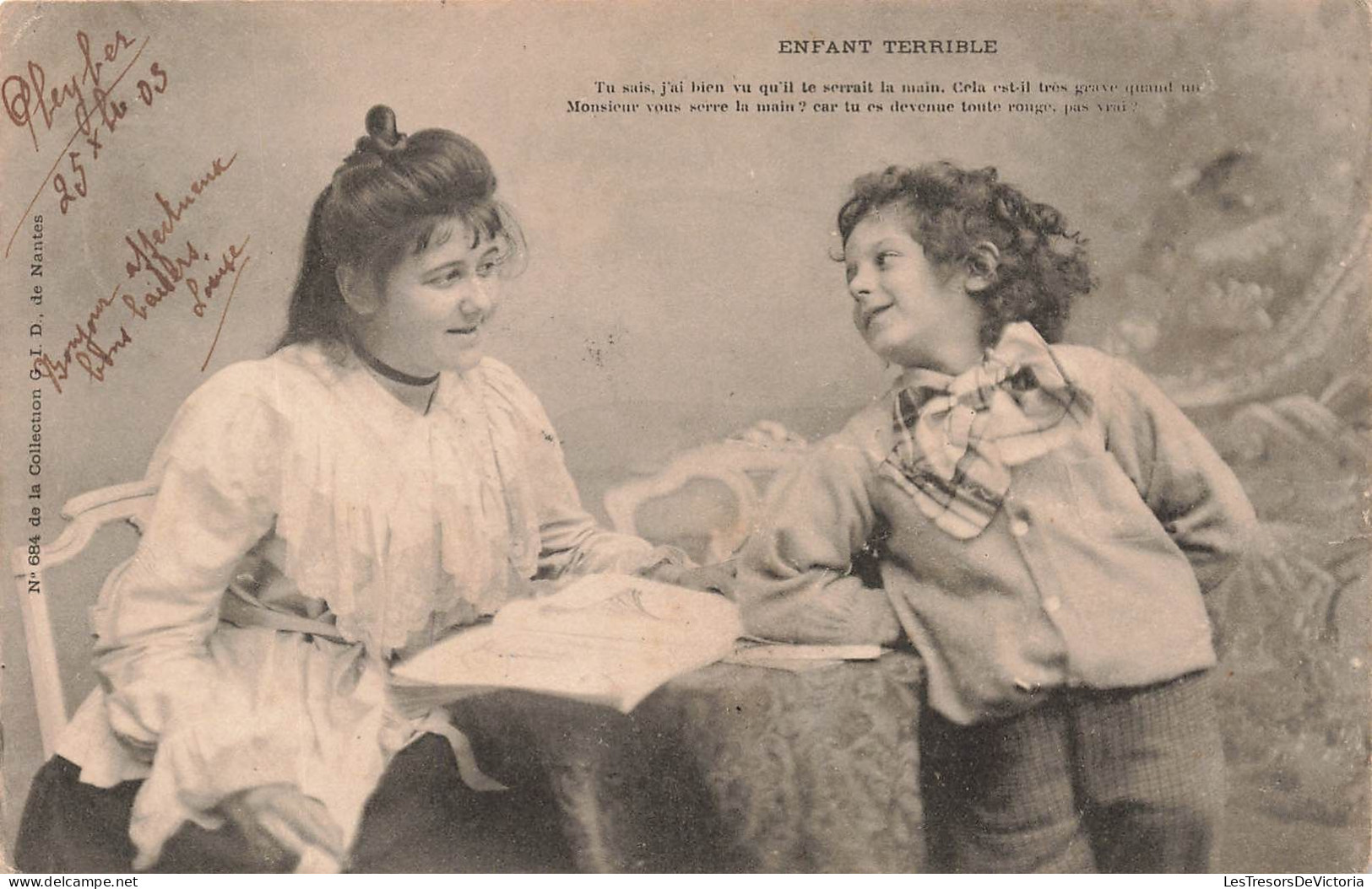 ENFANTS - Deux Enfants - Enfant Terrible - Tu Sais J'ai Bien Vu Qu'il Te Serrait La Main - Carte Postale Ancienne - Autres & Non Classés