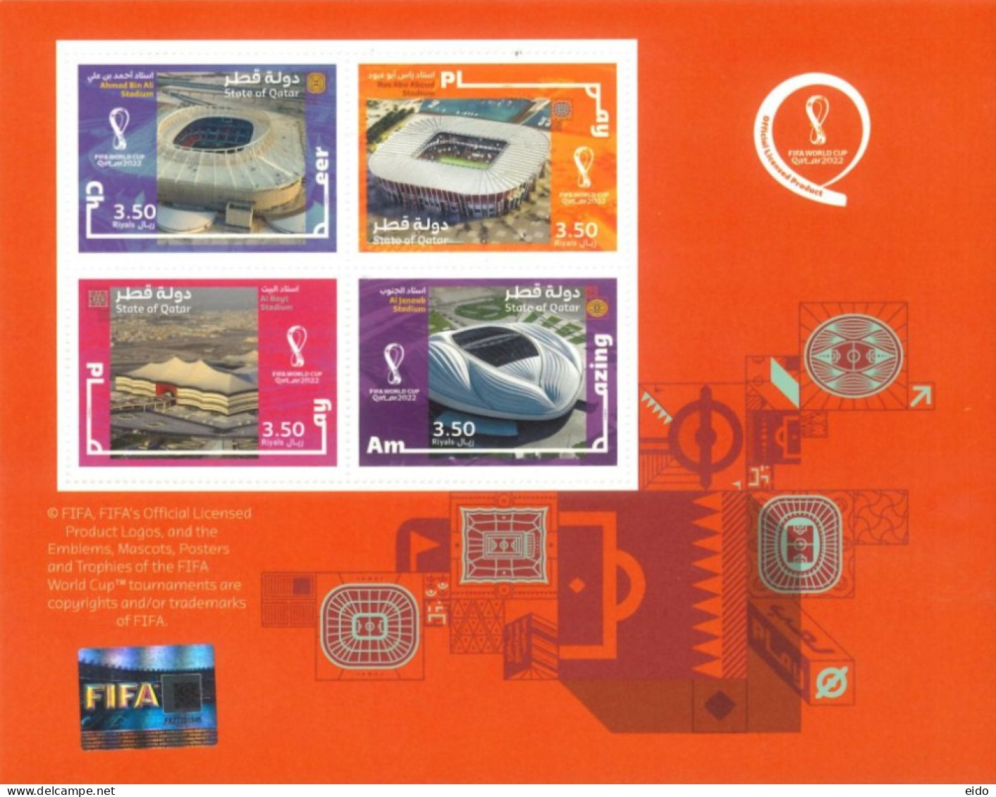 QATAR - 2022 - MINIATURE STAMPS SHEET OF FIFA WORLD CUP QATAR 2022, UMM(**). - Qatar