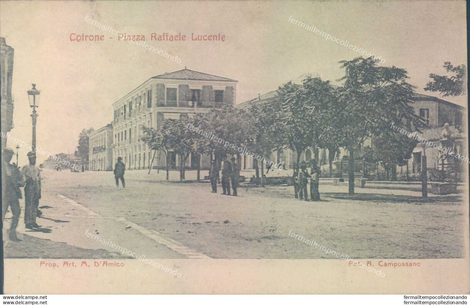 S540 Cartolina Crotone Citta' Piazza Raffaele Lucente 1907 - Crotone