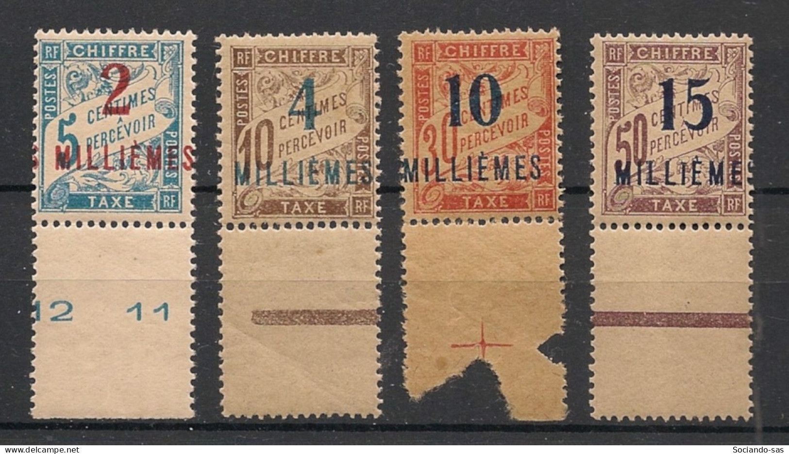 PORT SAID - 1921 - Taxe TT N°YT. 5 à 8 - Type Duval - Série Complète Bord De Feuille - Neuf Luxe ** / MNH / Postfrisch - Ongebruikt