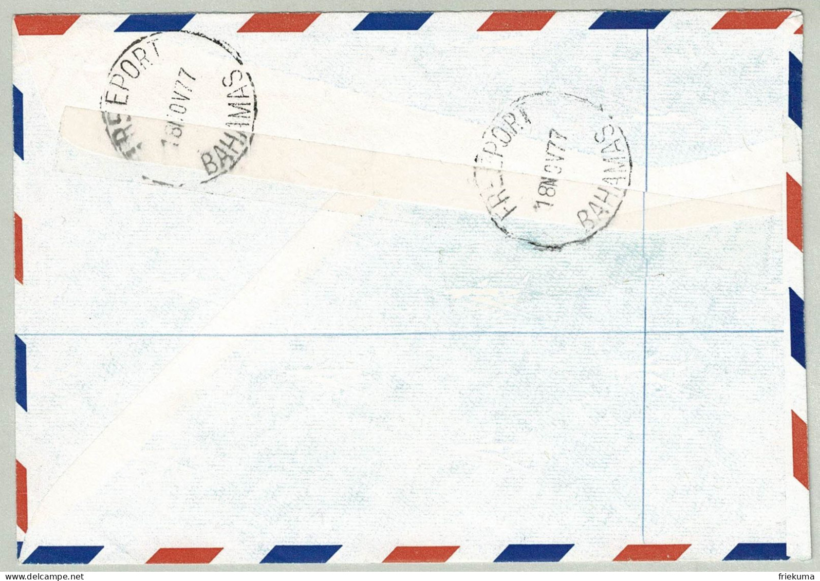 Bahamas 1977, Brief Luftpost Einschreiben Freistempel / EMA / Meterstamp Borco Freeport - Milano (Italien), Oil Terminal - Bahamas (1973-...)