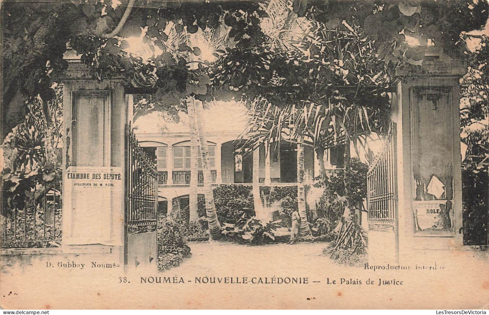 Nouvelle Calédonie - Nouméa - Le Palais De Justice - D. Gubbay  - Daté 1935 - Carte Postale Ancienne - Nouvelle-Calédonie