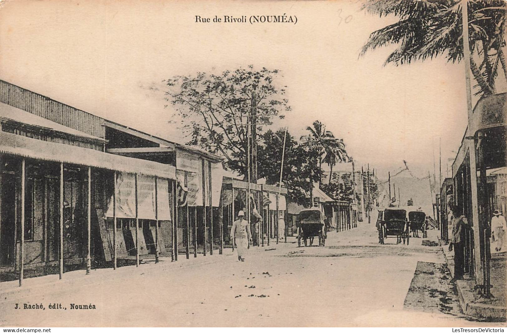 Nouvelle Calédonie - Nouméa - Rue De Rivoli - J. Raché - Voiture - Animé - Carte Postale Ancienne - Nieuw-Caledonië