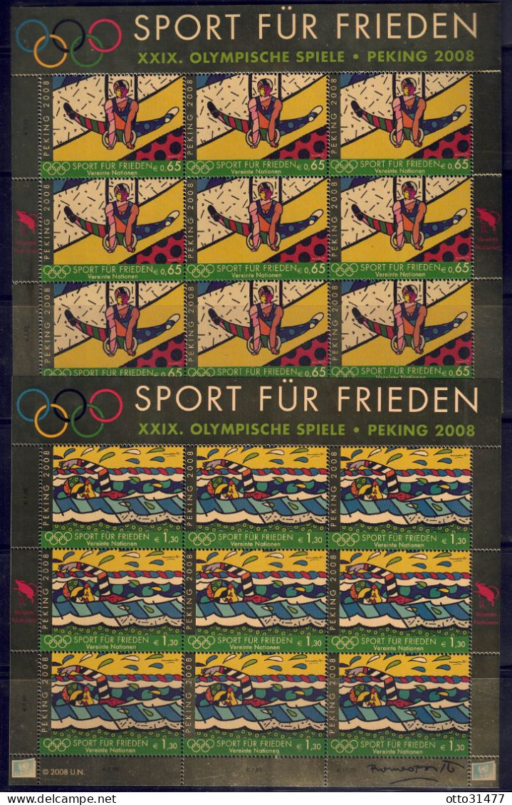 UNO Wien 2008 - Sport Für Den Frieden, Nr. 545 - 546 Im Klb., Postfrisch ** / MNH - Ongebruikt