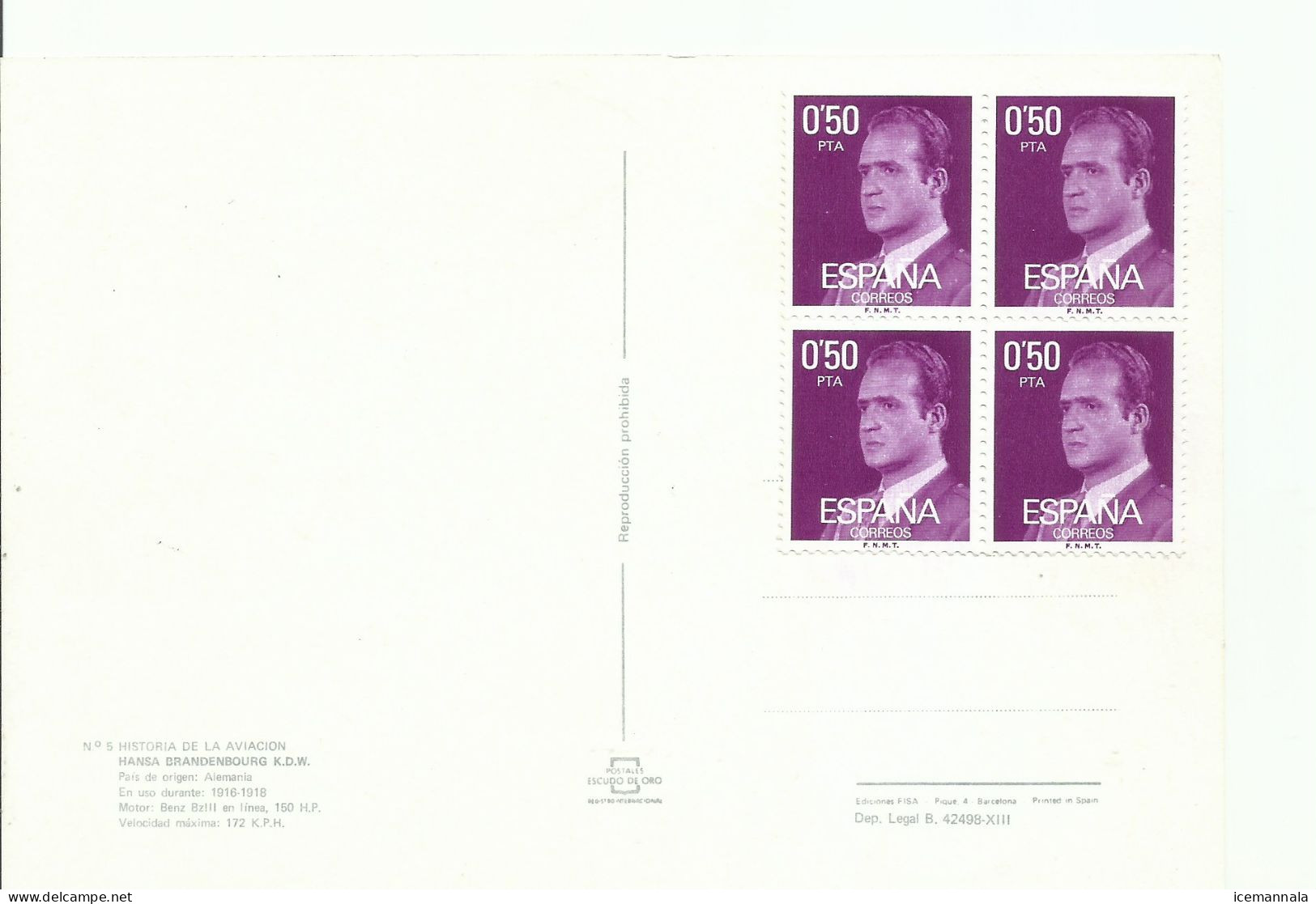 ESPAÑA, TARJETA POSTAL  CONMEMORATIVA,  AÑO  1978 - Briefe U. Dokumente