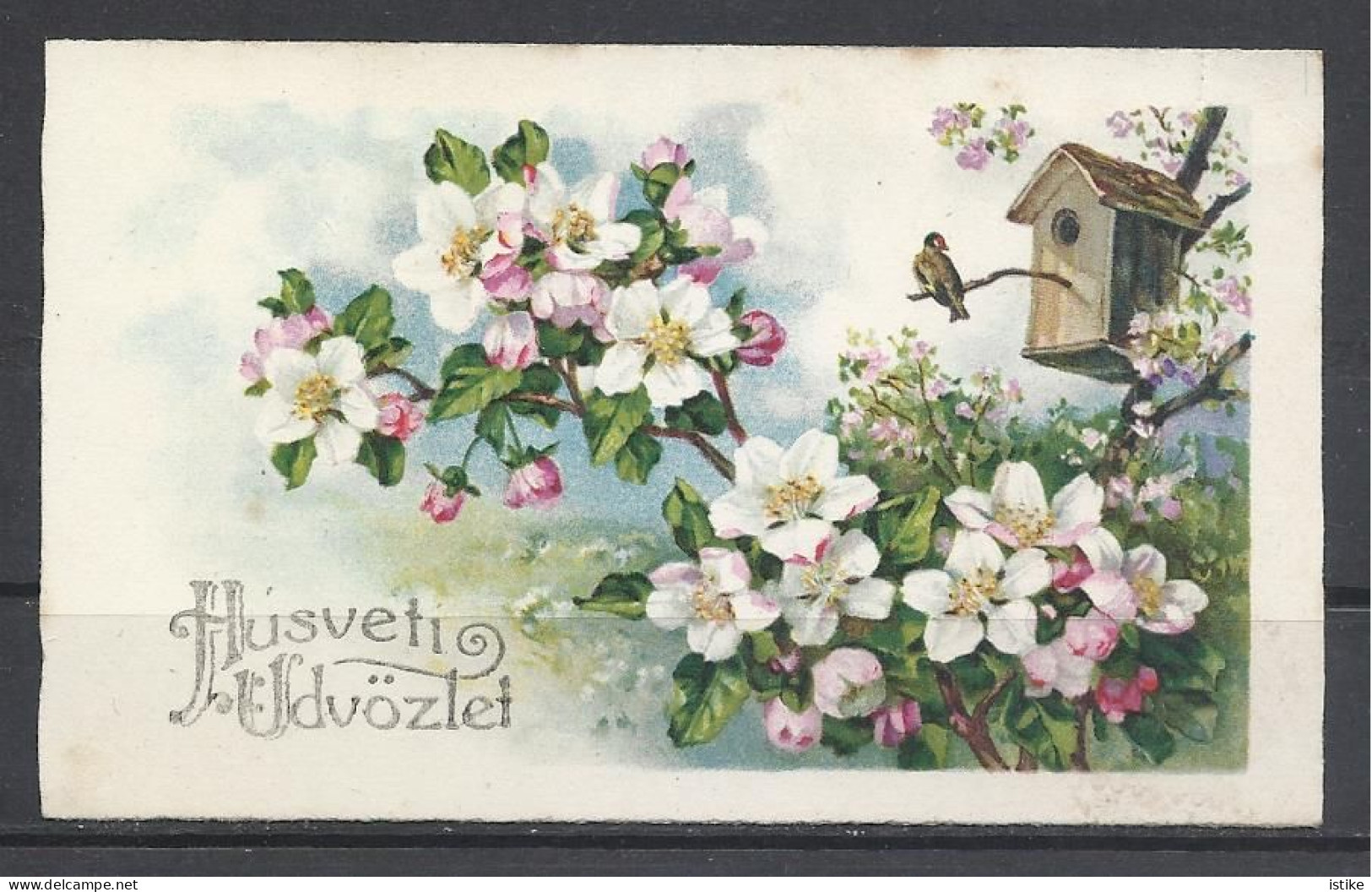 Hungary, Easter Greetings, Flowers, Bird With Birdhouse,  1942. - Pascua