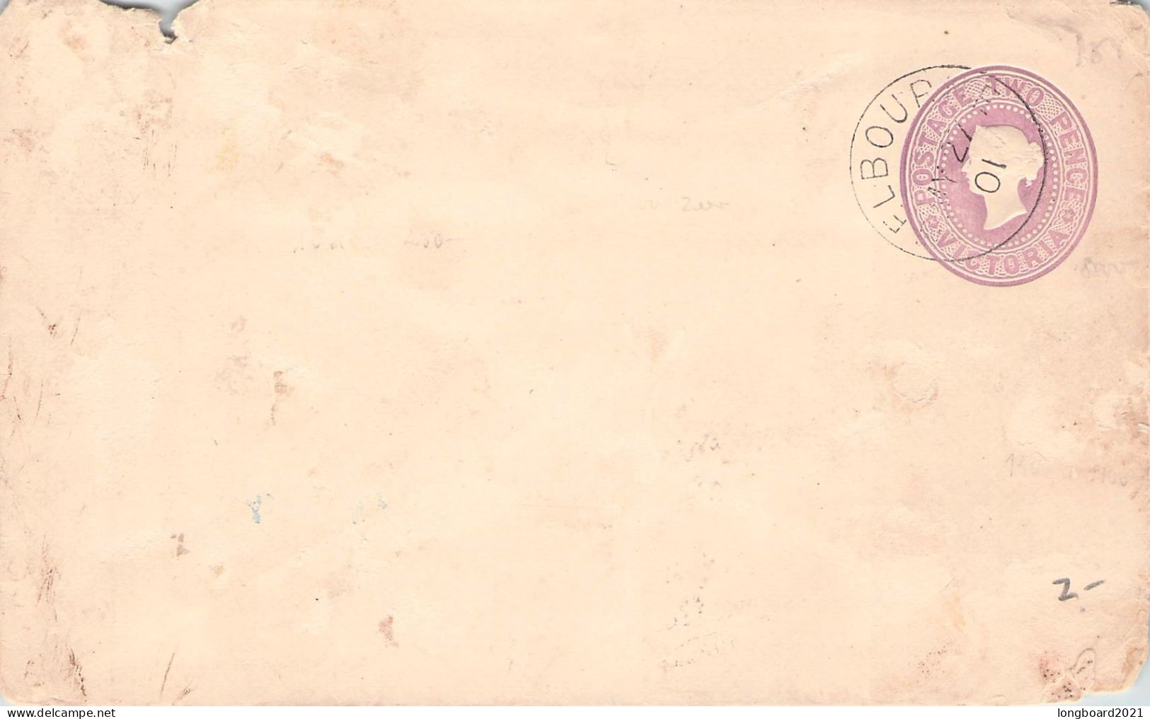 VICTORIA - ENVELOPE TWO PENCE Cancelled 1901 / 5181 - Brieven En Documenten